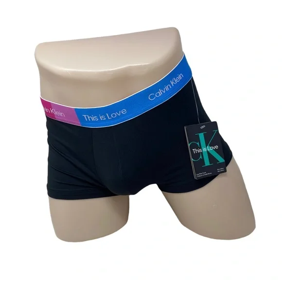 Calvin Klein Low Rise Trunk Microfibre Black Men's Underwear Pride NB3513002 - Picture 3 of 6